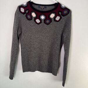 Brooks Brothers Women's 100% Cashmere Crew Neck Sweater Heather Gray Sz S